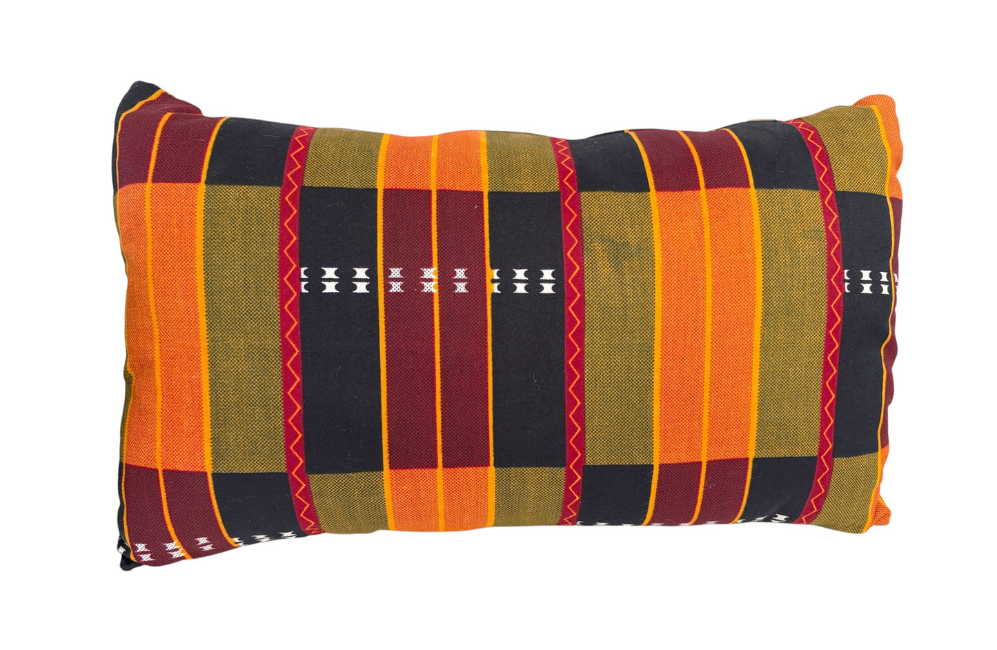 #101 African kente Cloth Throw Lumbar Pillow  18" W