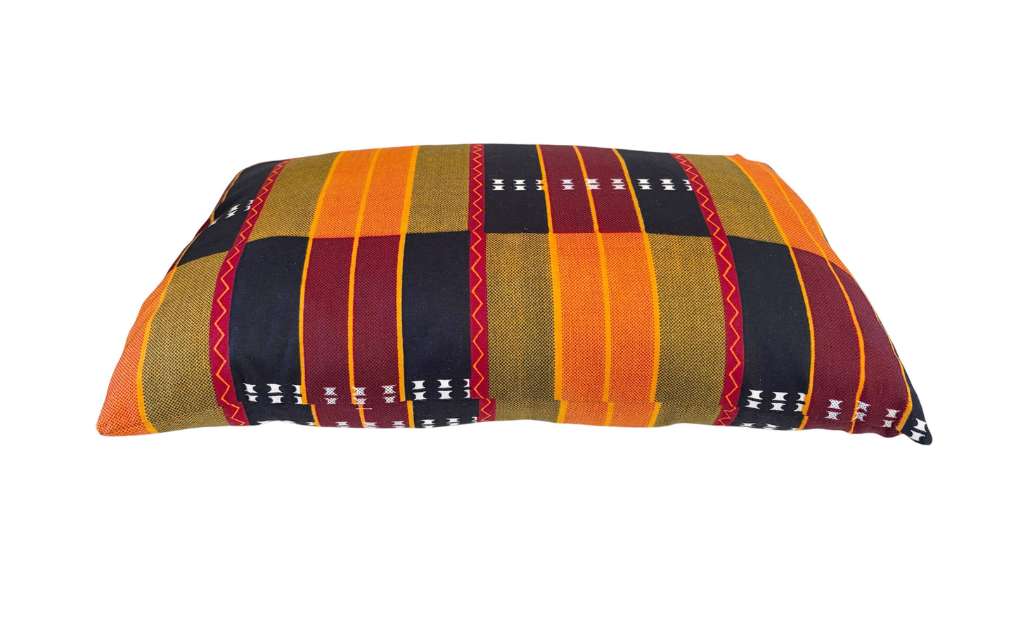#101 African kente Cloth Throw Lumbar Pillow  18" W
