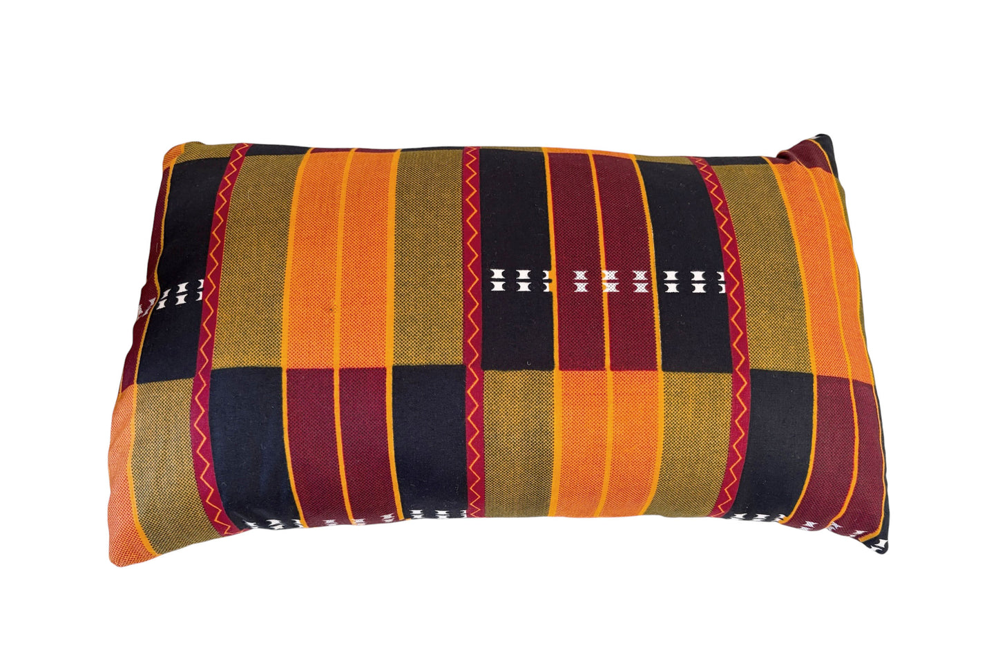 #101 African kente Cloth Throw Lumbar Pillow  18" W