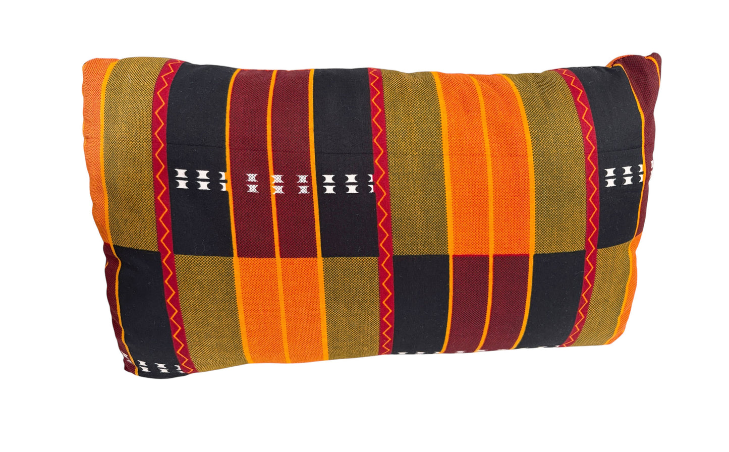 #102 African kente Cloth Throw Lumbar Pillow  17" W