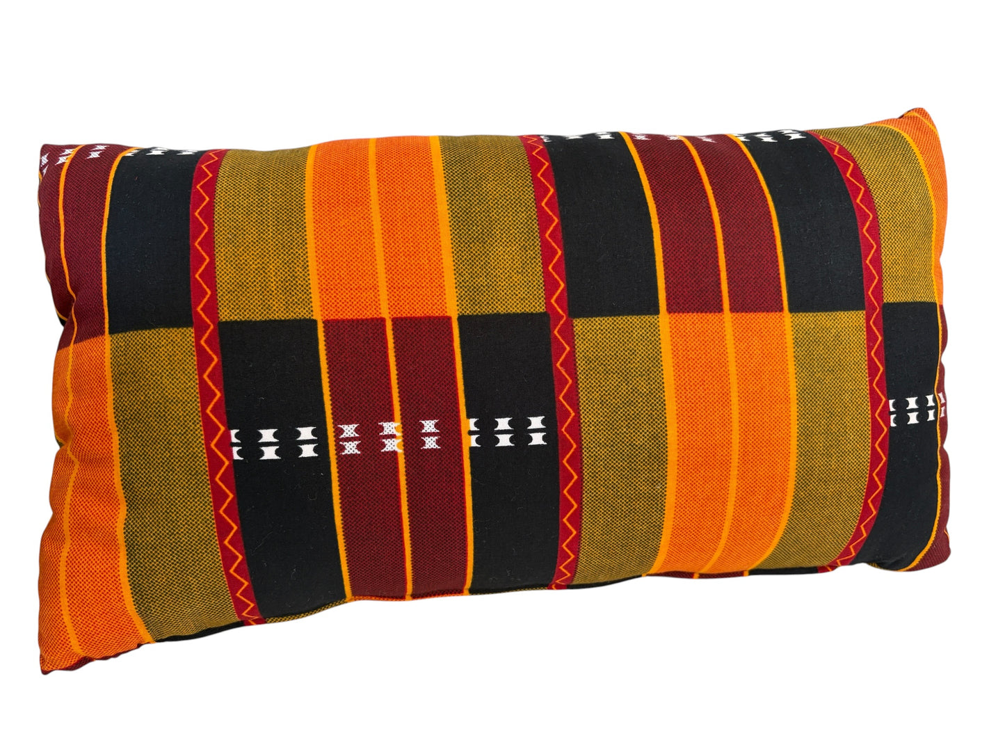 #103 African kente Cloth Throw Lumbar Pillow  18" W