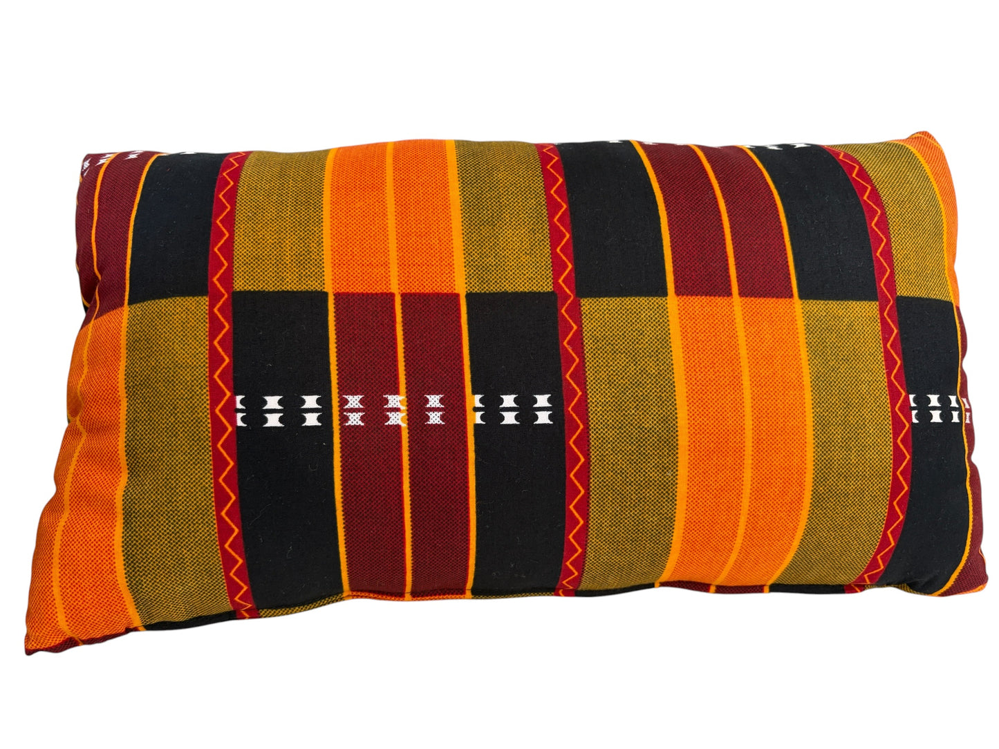 #103 African kente Cloth Throw Lumbar Pillow  18" W