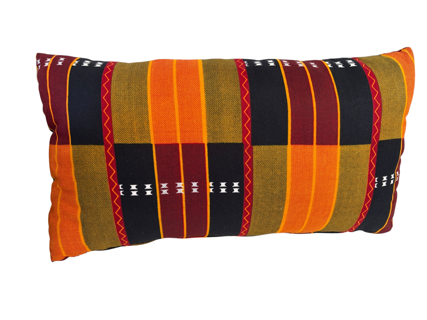 #103 African kente Cloth Throw Lumbar Pillow  18" W
