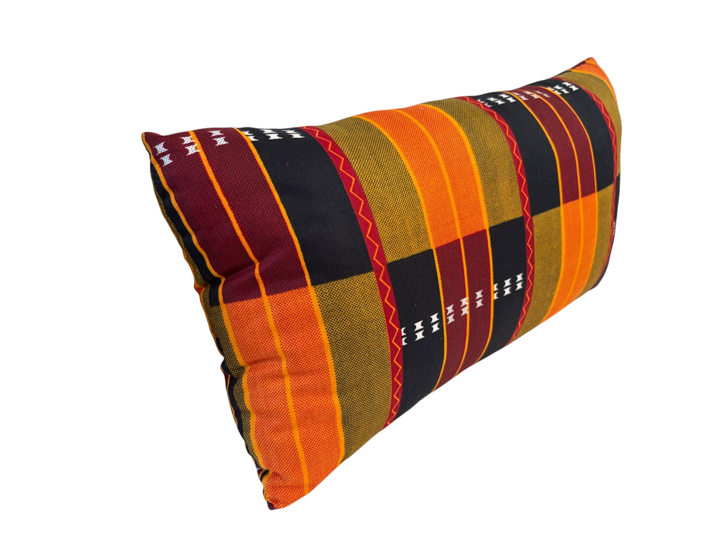 #103 African kente Cloth Throw Lumbar Pillow  18" W