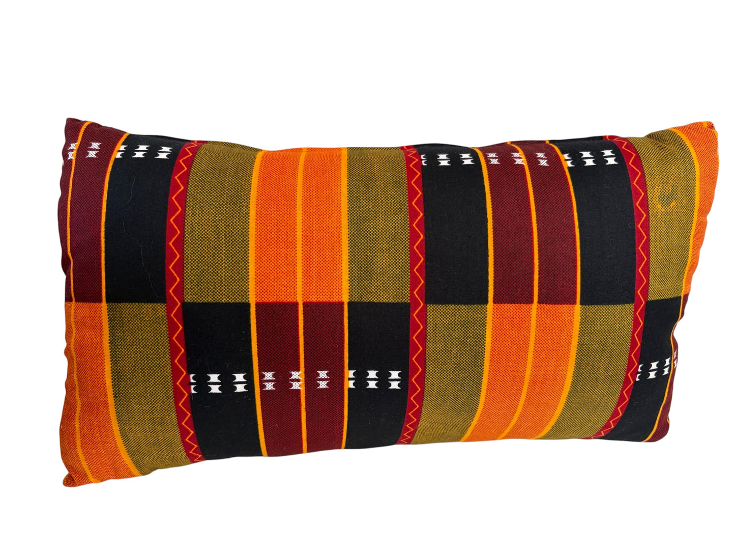 #103 African kente Cloth Throw Lumbar Pillow  18" W