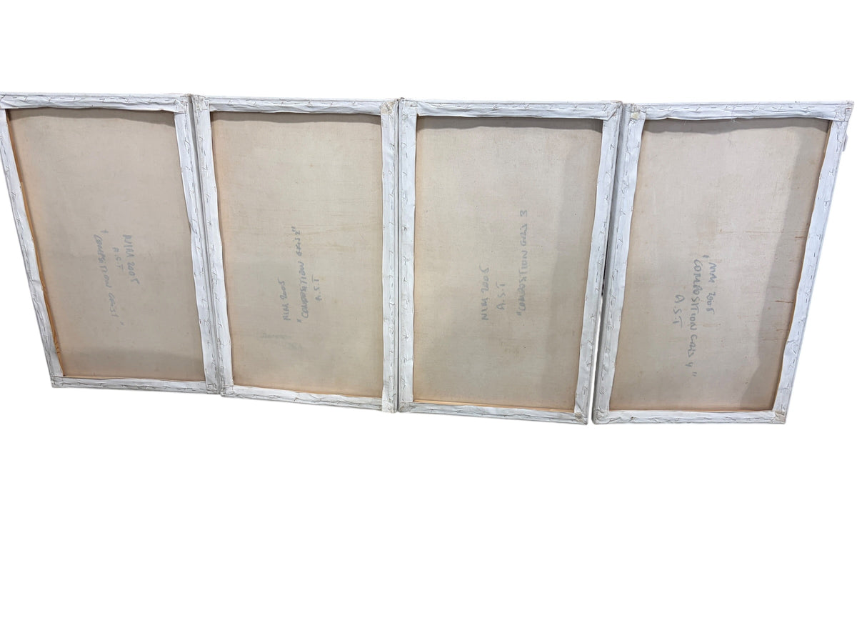 #61 Nicole Mouracade Nim Abstract Acrylic  On canvas Set of 4 Paintings