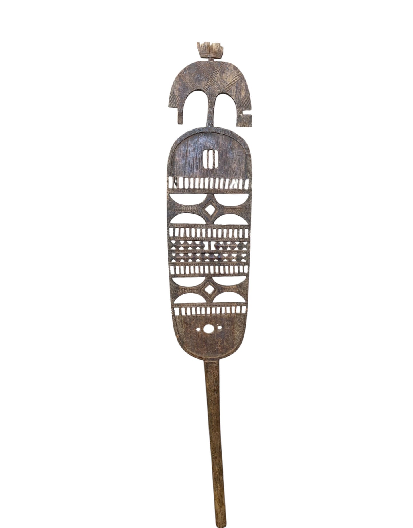 #1263 Old Tuareg Hoggar Tent Post – Ehel – North West Niger on stand