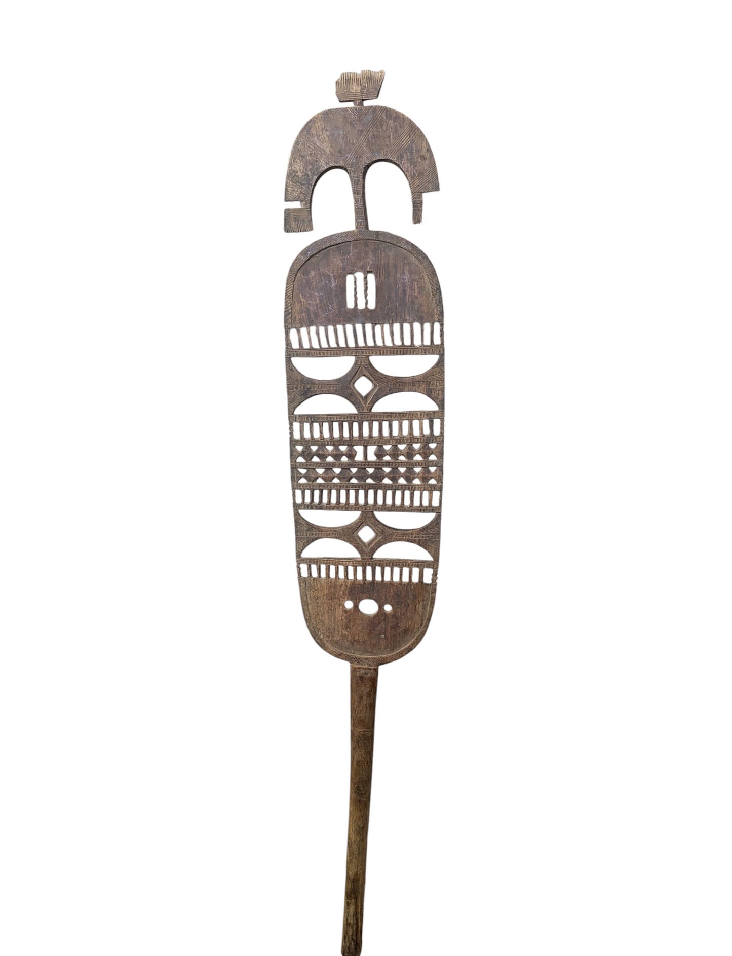 #1263 Old Tuareg Hoggar Tent Post – Ehel – North West Niger on stand