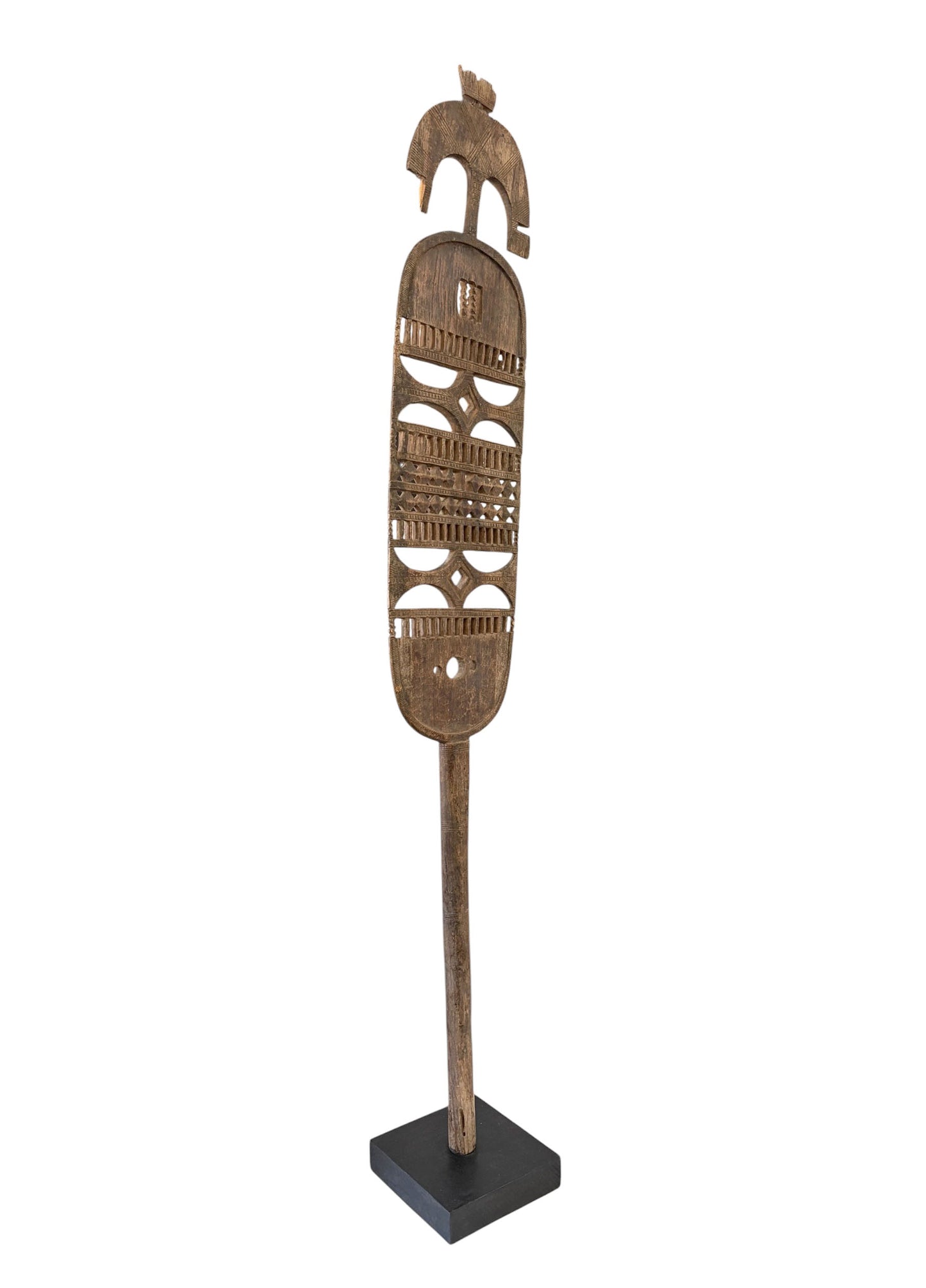 #1263 Old Tuareg Hoggar Tent Post – Ehel – North West Niger on stand