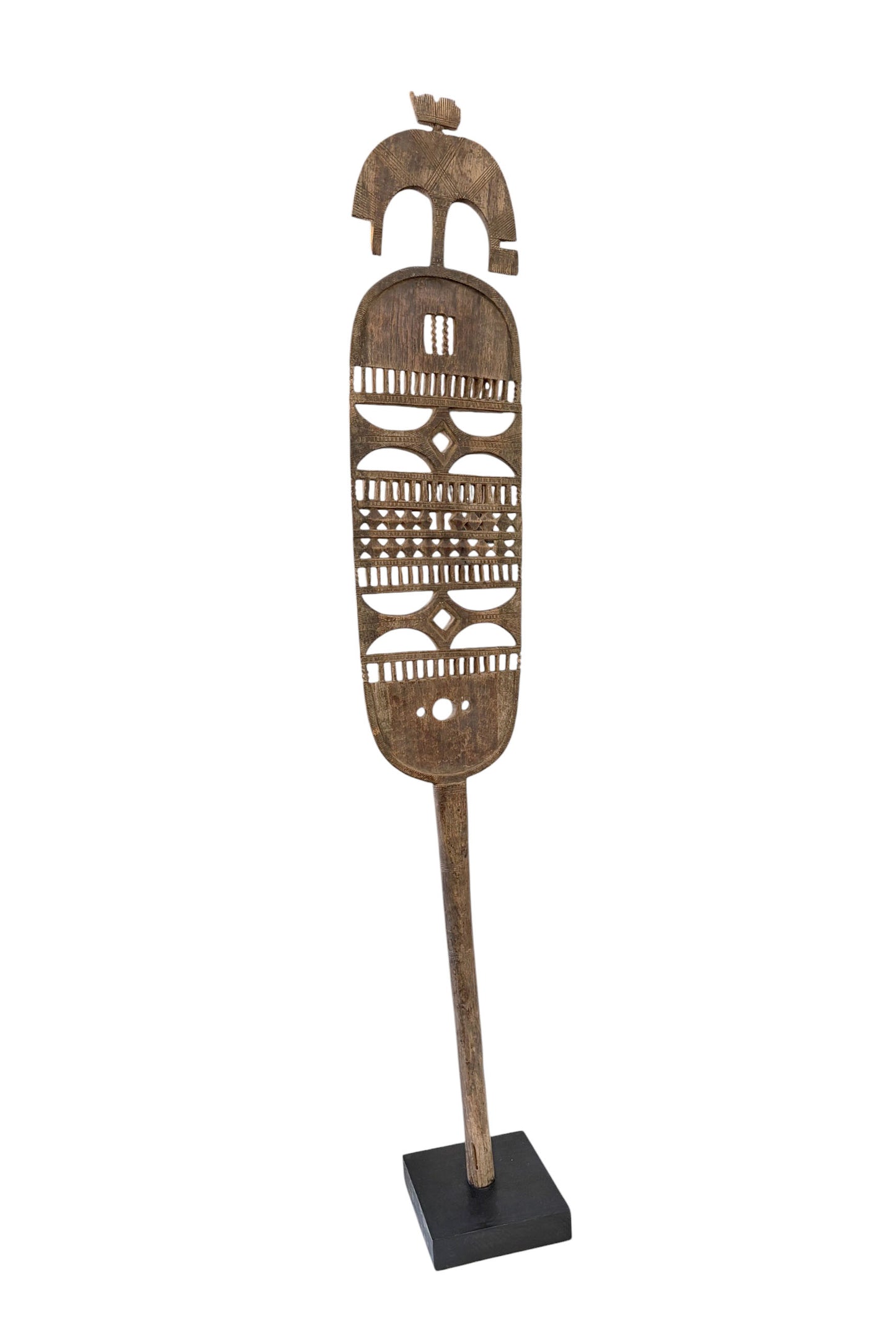 #1263 Old Tuareg Hoggar Tent Post – Ehel – North West Niger on stand