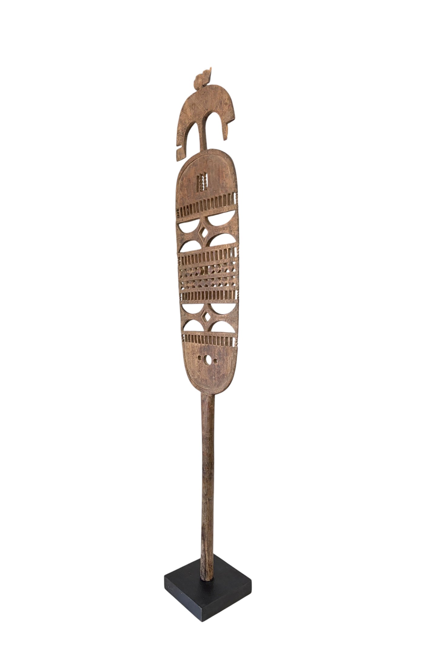 #1263 Old Tuareg Hoggar Tent Post – Ehel – North West Niger on stand