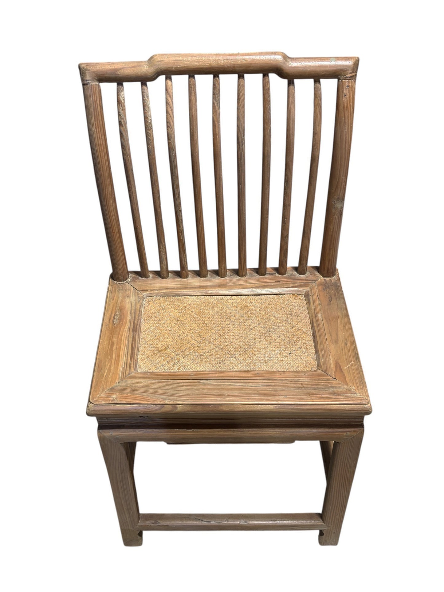 #6733 Antique Carved Elm Wood Chinese Chair 36.5" H