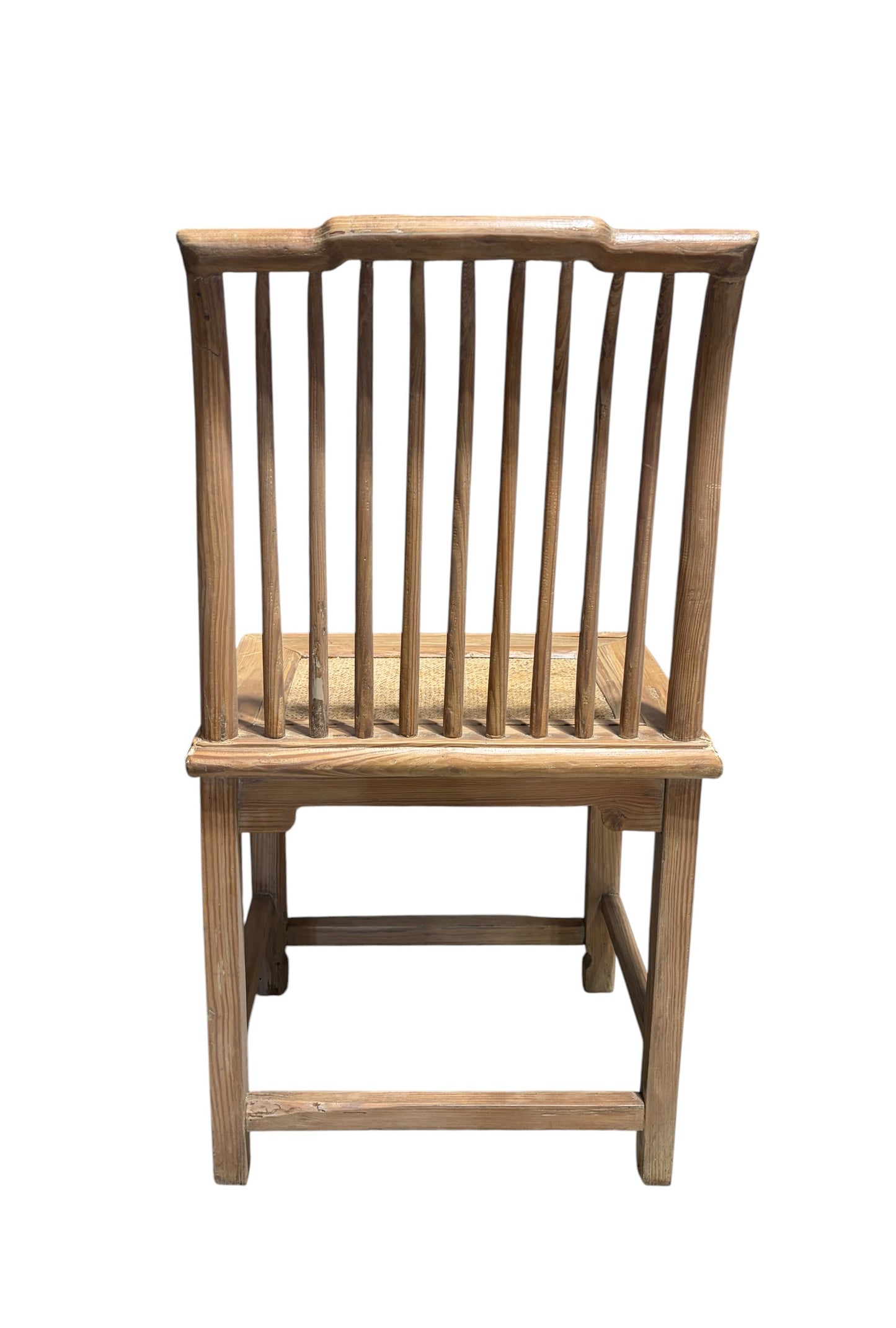 #6733 Antique Carved Elm Wood Chinese Chair 36.5" H