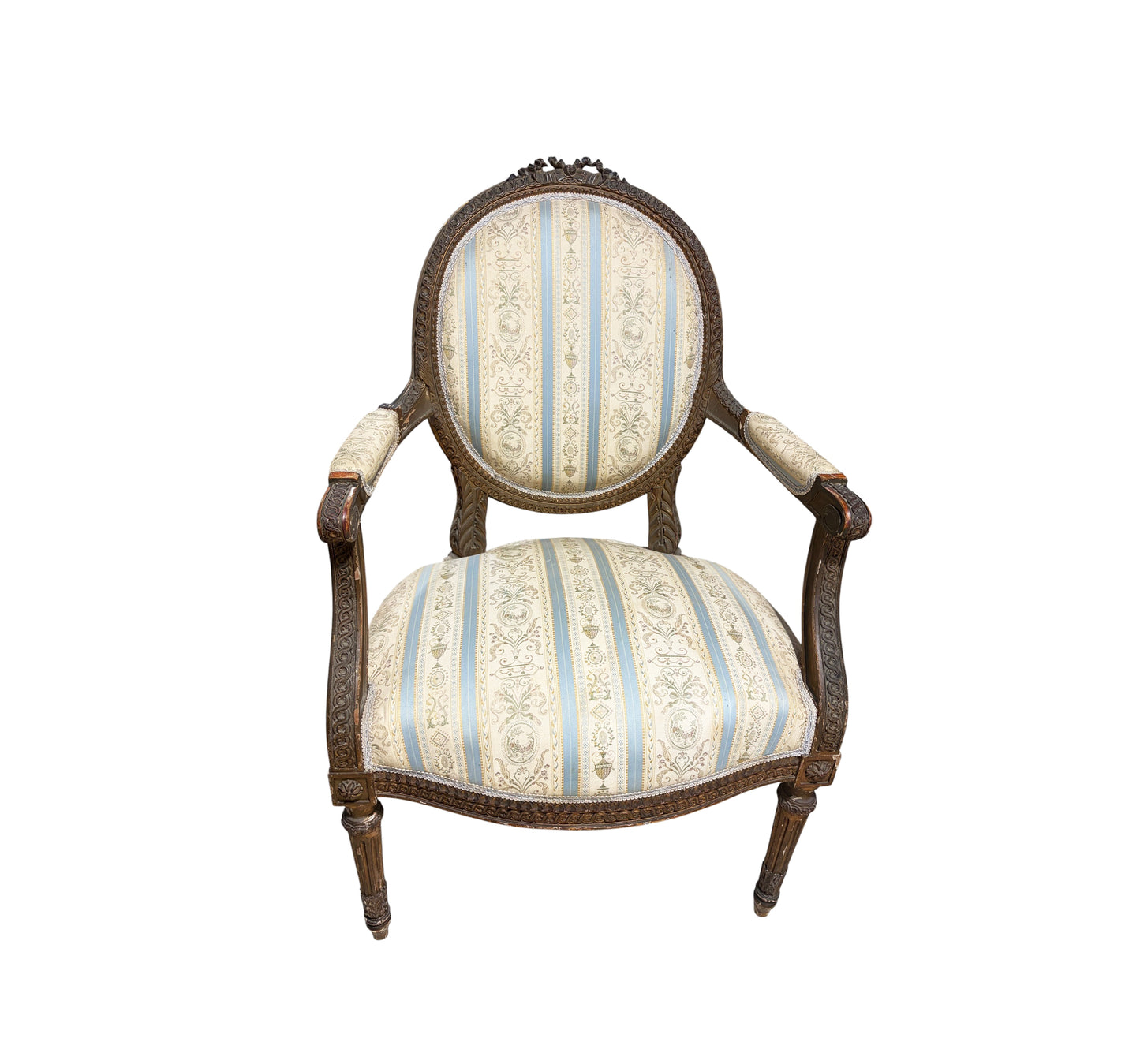 #3476B 19th Century French Louis XVI Walnut Armchair ~ Fauteuil
