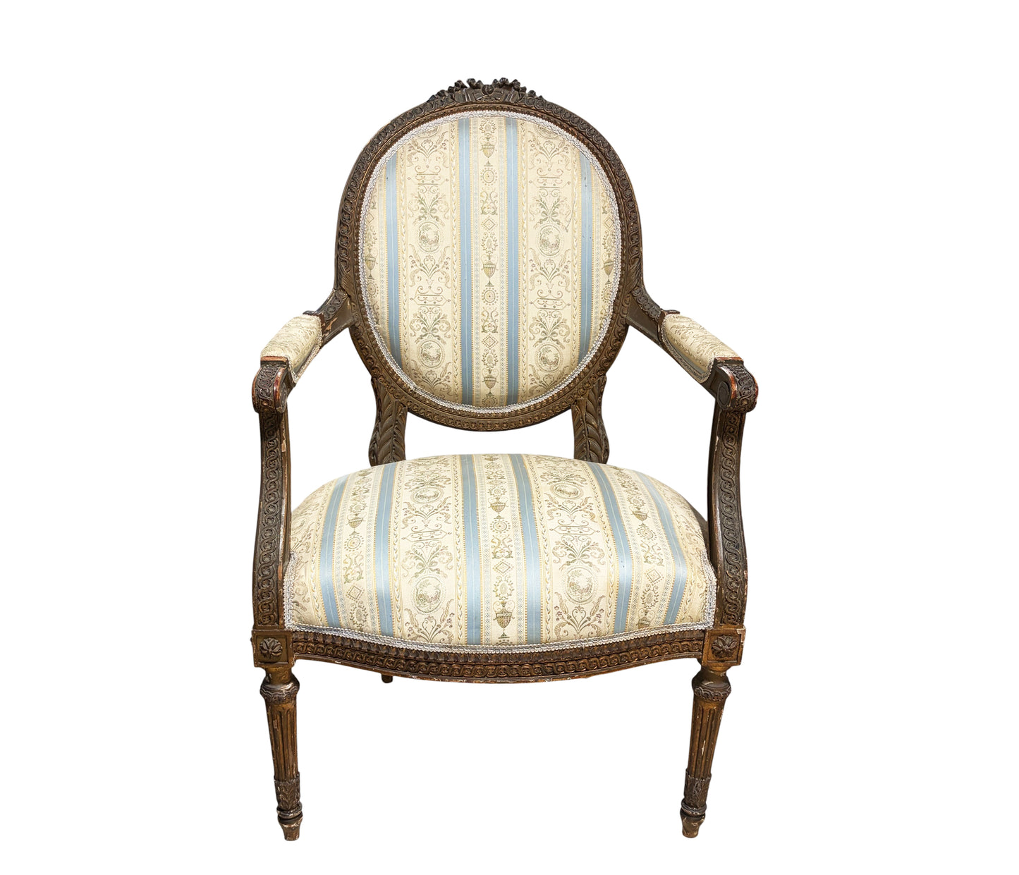 #3476B 19th Century French Louis XVI Walnut Armchair ~ Fauteuil