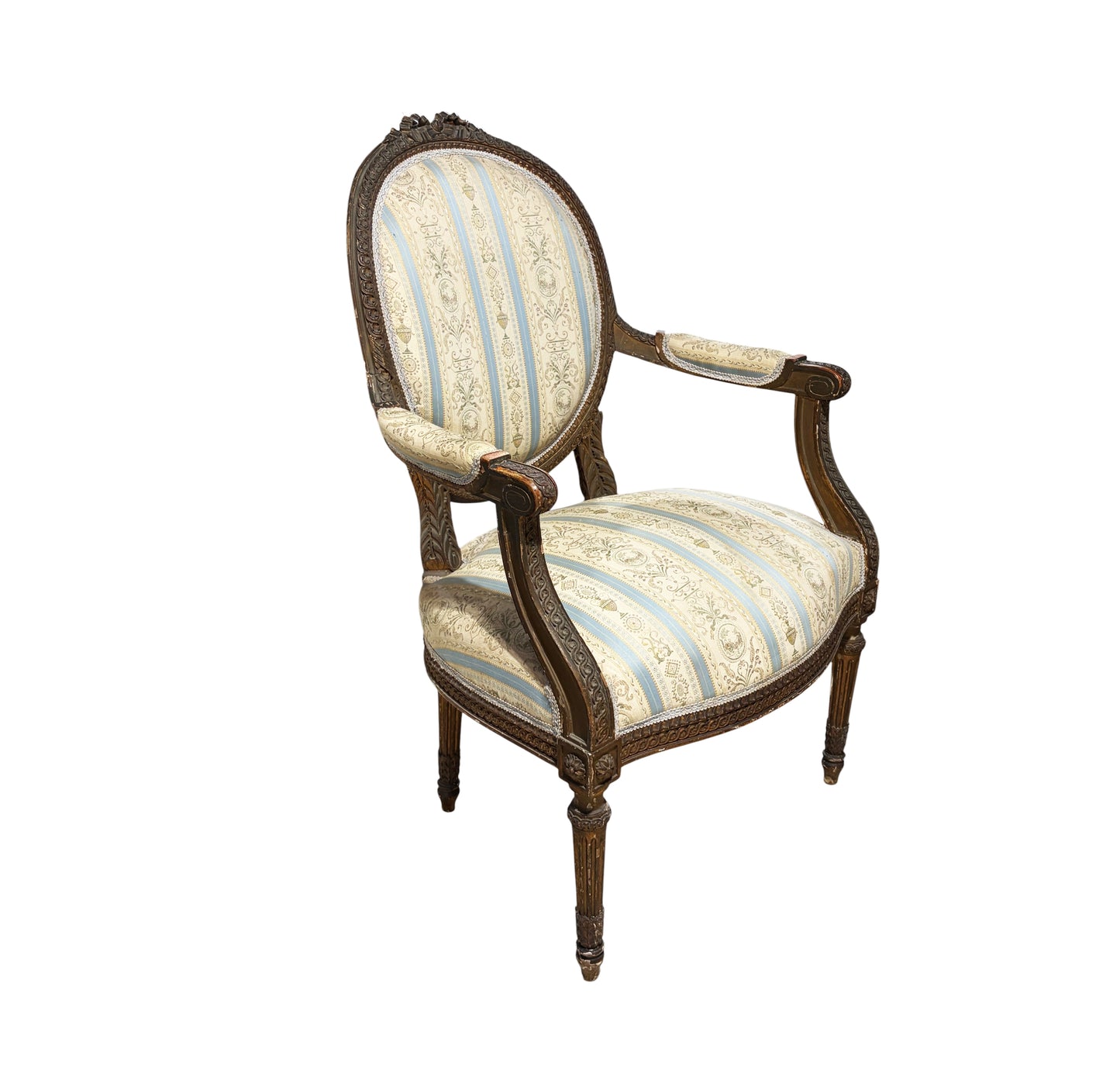 #3476B 19th Century French Louis XVI Walnut Armchair ~ Fauteuil