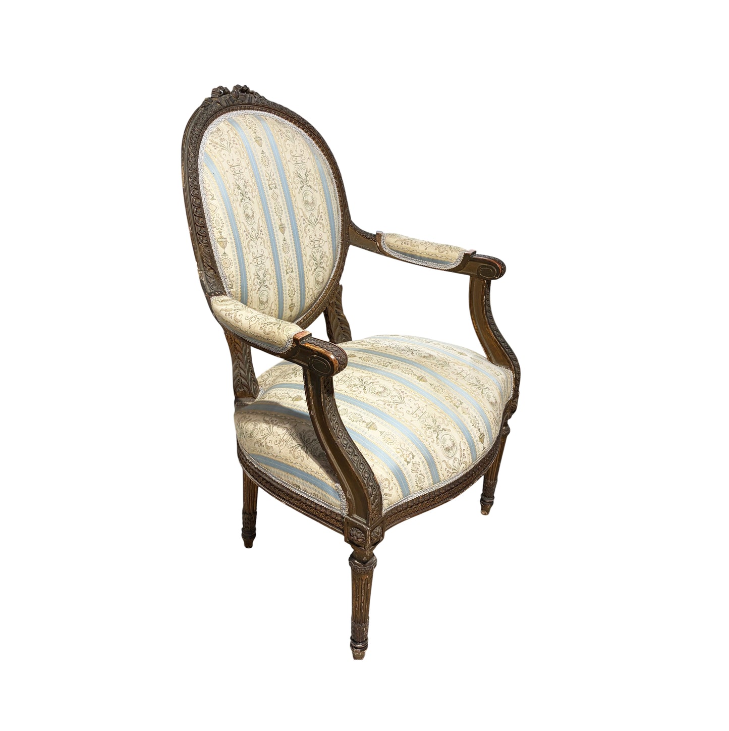#3476B 19th Century French Louis XVI Walnut Armchair ~ Fauteuil