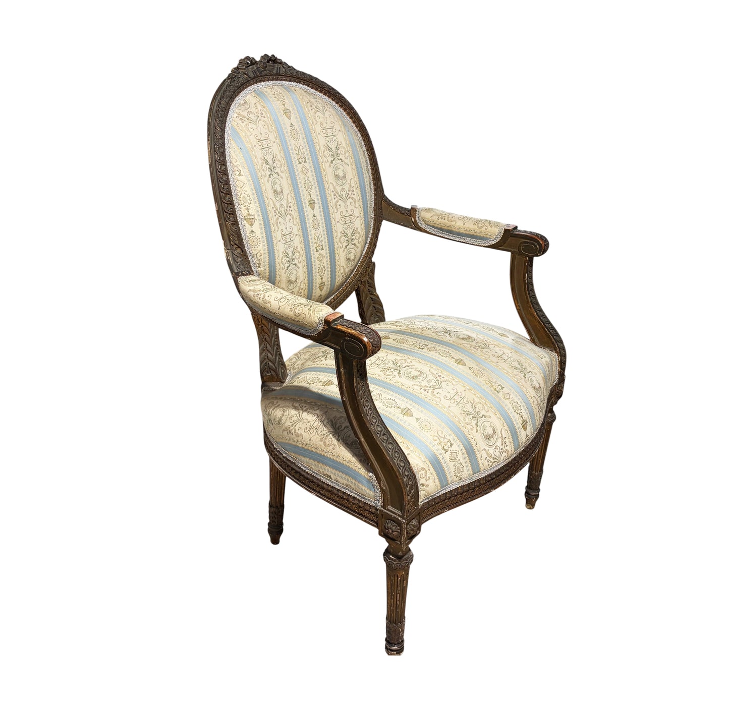 #3476B 19th Century French Louis XVI Walnut Armchair ~ Fauteuil