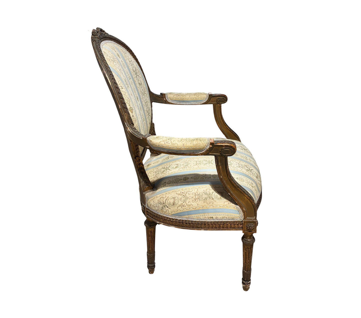 #3476B 19th Century French Louis XVI Walnut Armchair ~ Fauteuil