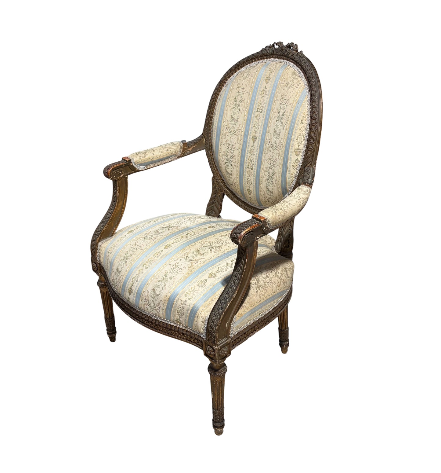 #3476B 19th Century French Louis XVI Walnut Armchair ~ Fauteuil