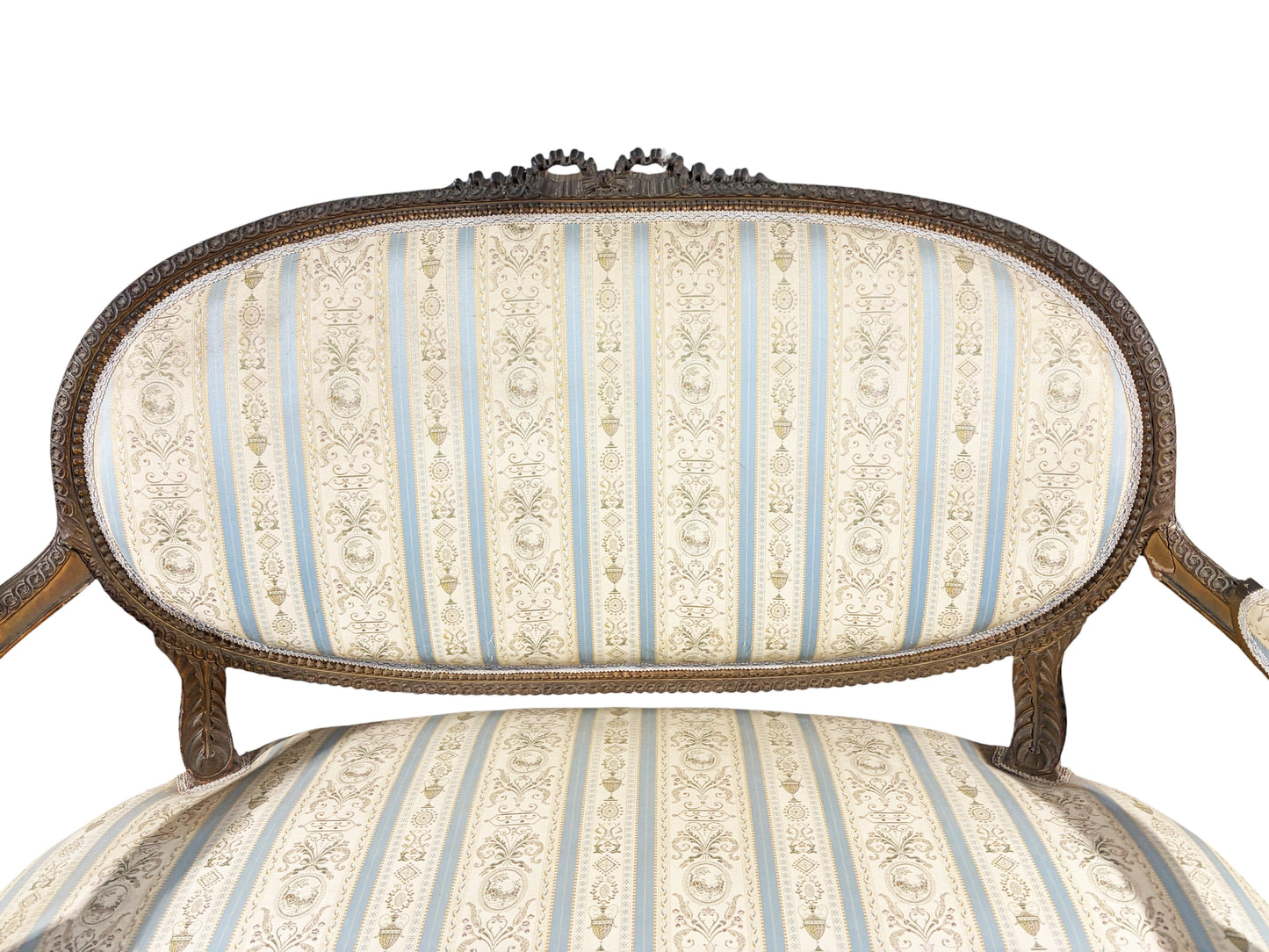 #3476B 19th Century French Louis XVI Walnut Settee /Canape