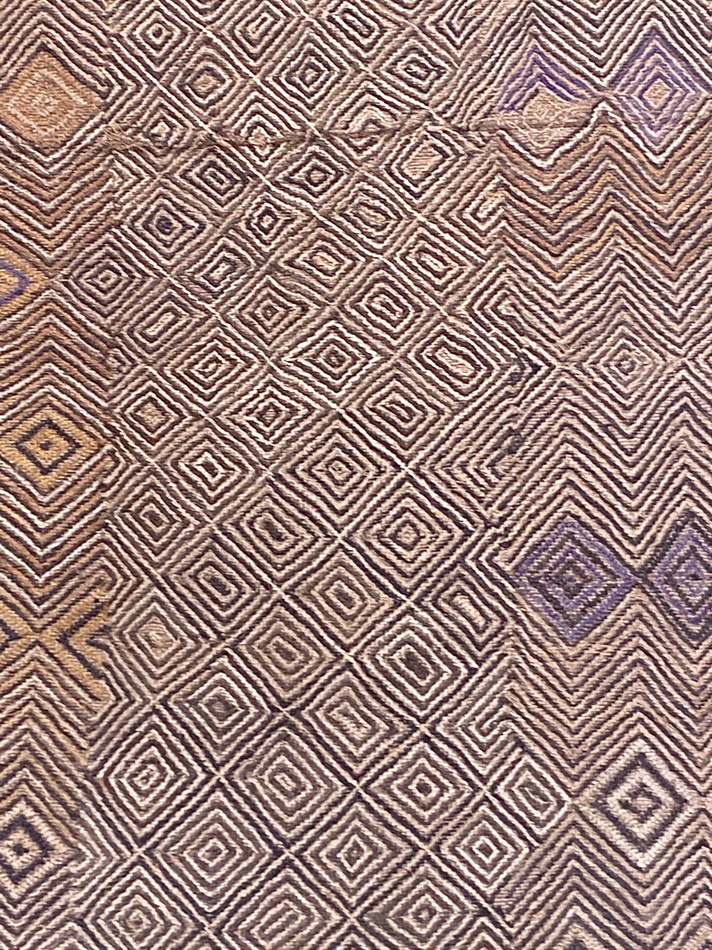 #368 Vintage African tribal Kuba Kasai Raffia Textile  40"