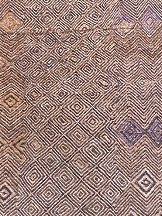 #368 Vintage African tribal Kuba Kasai Raffia Textile  40"