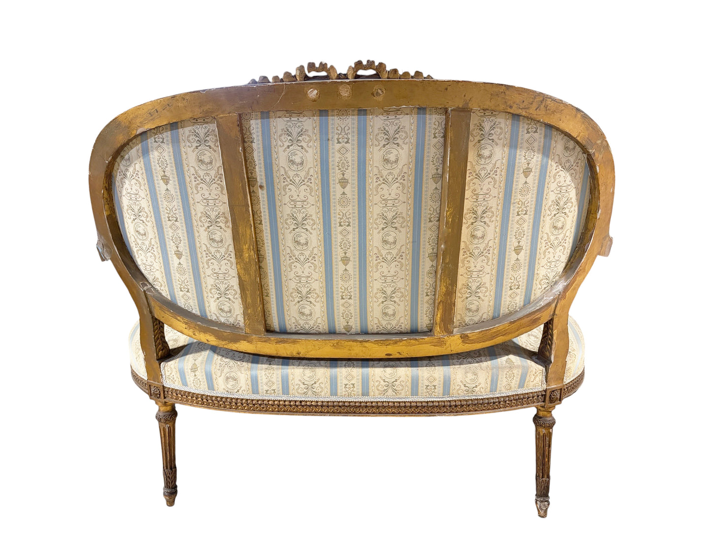 #3476B 19th Century French Louis XVI Walnut Settee /Canape