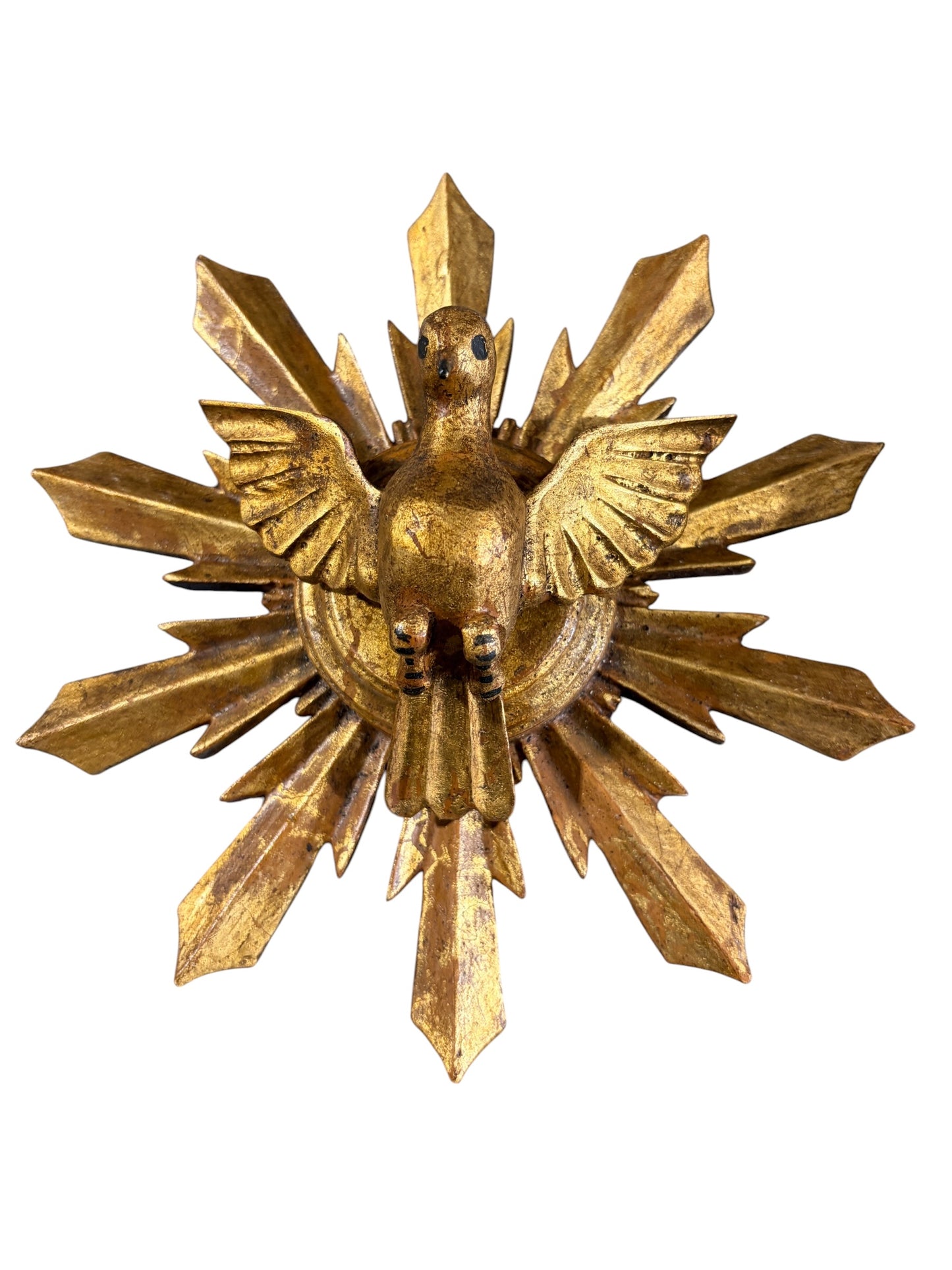 #708 European Wooden Dove Sunburst the Holy Spirit 9.25" Diameter