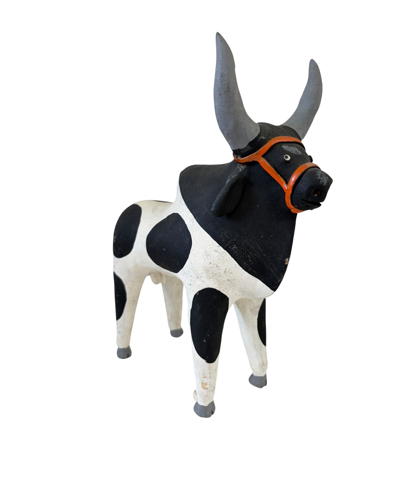 #713 Original rare Vintage Brazilian Folk Art Ceramic  of a  Bull