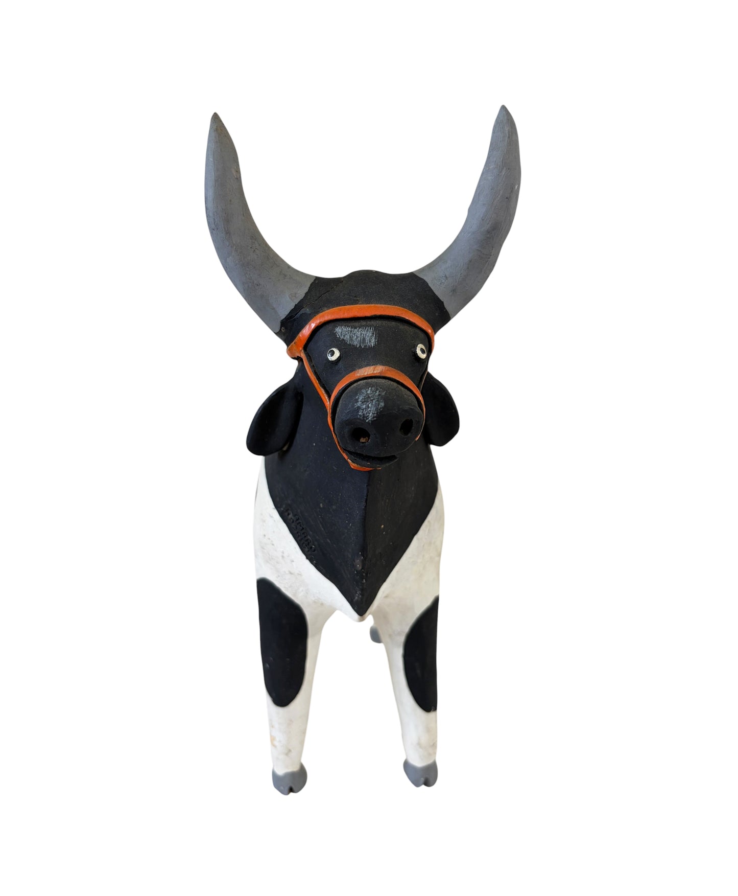 #713 Original rare Vintage Brazilian Folk Art Ceramic  of a  Bull