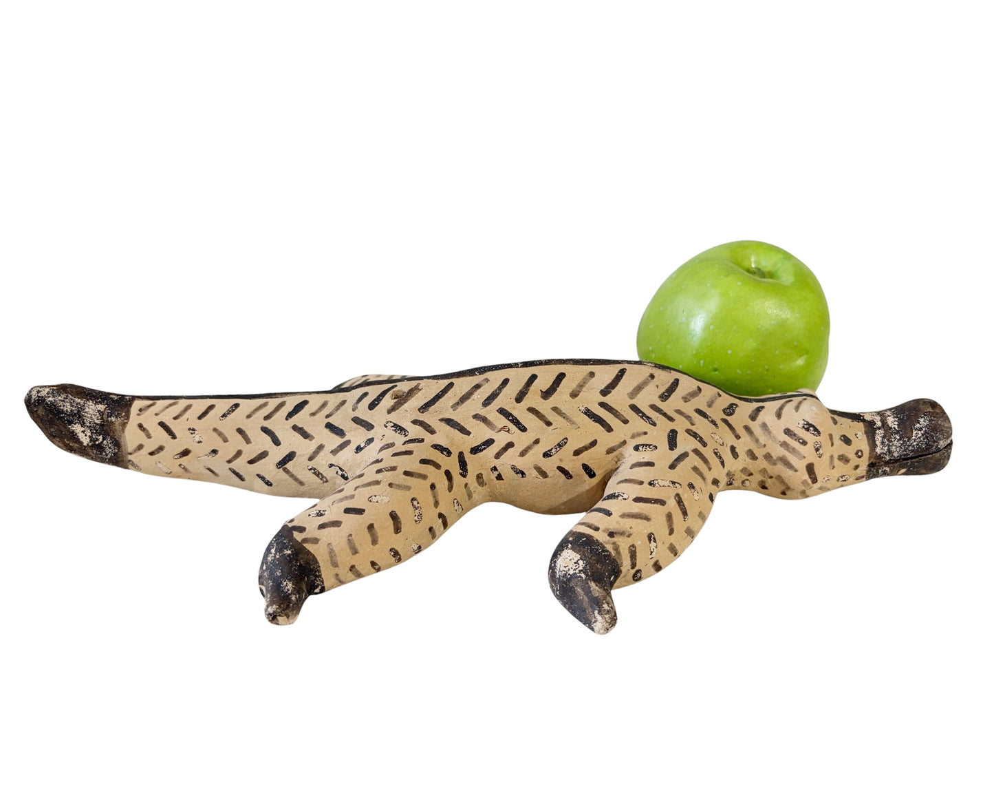 #714 Vintage Karaja Tribe  clay ceramic alligator statue  Brazil