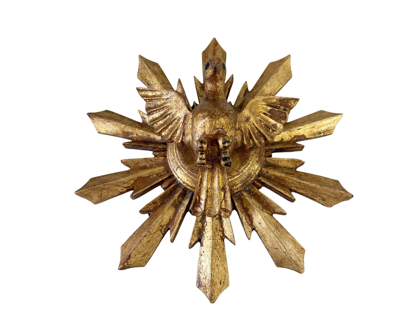 #717 European Wooden Dove Sunburst the Holy Spirit 9" Diameter