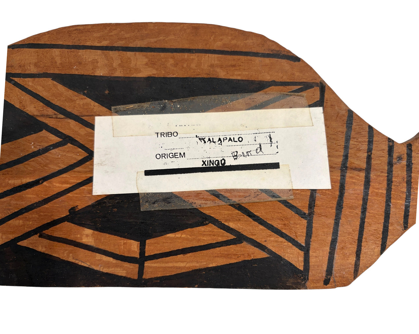 #720  Vintage Kalapalo Indigenous wood spatula (Pá de Biju) 14" w