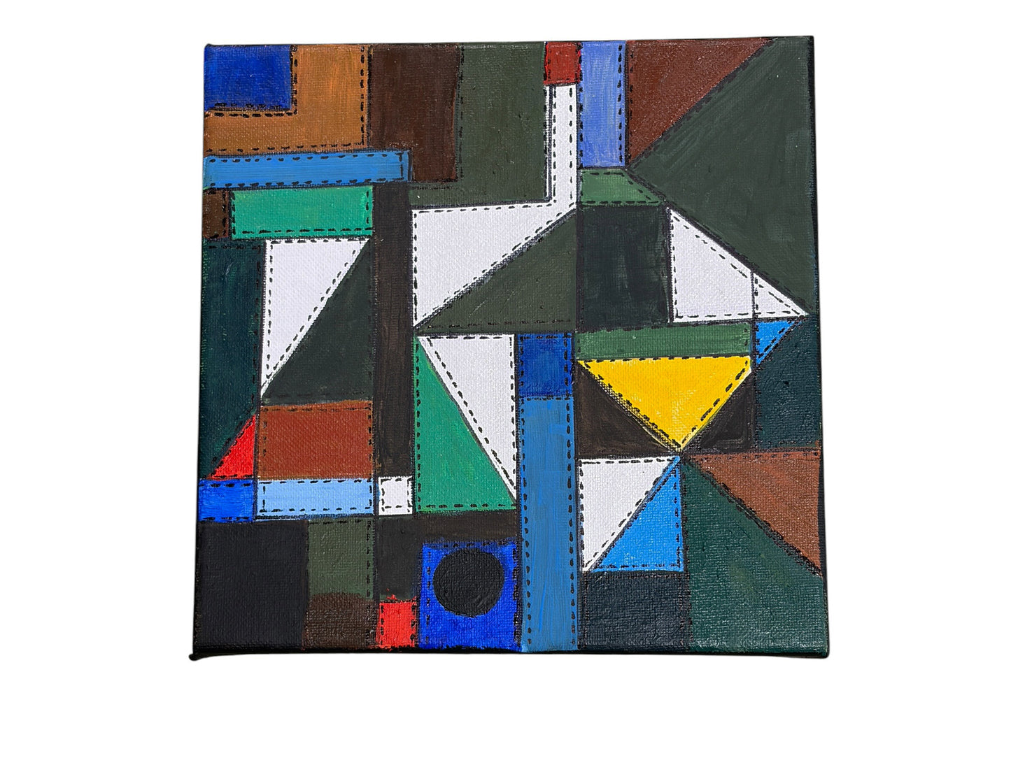 #112 Abstract Mixed Media Acrylic set of four panels Titled Bojagi  By YJR