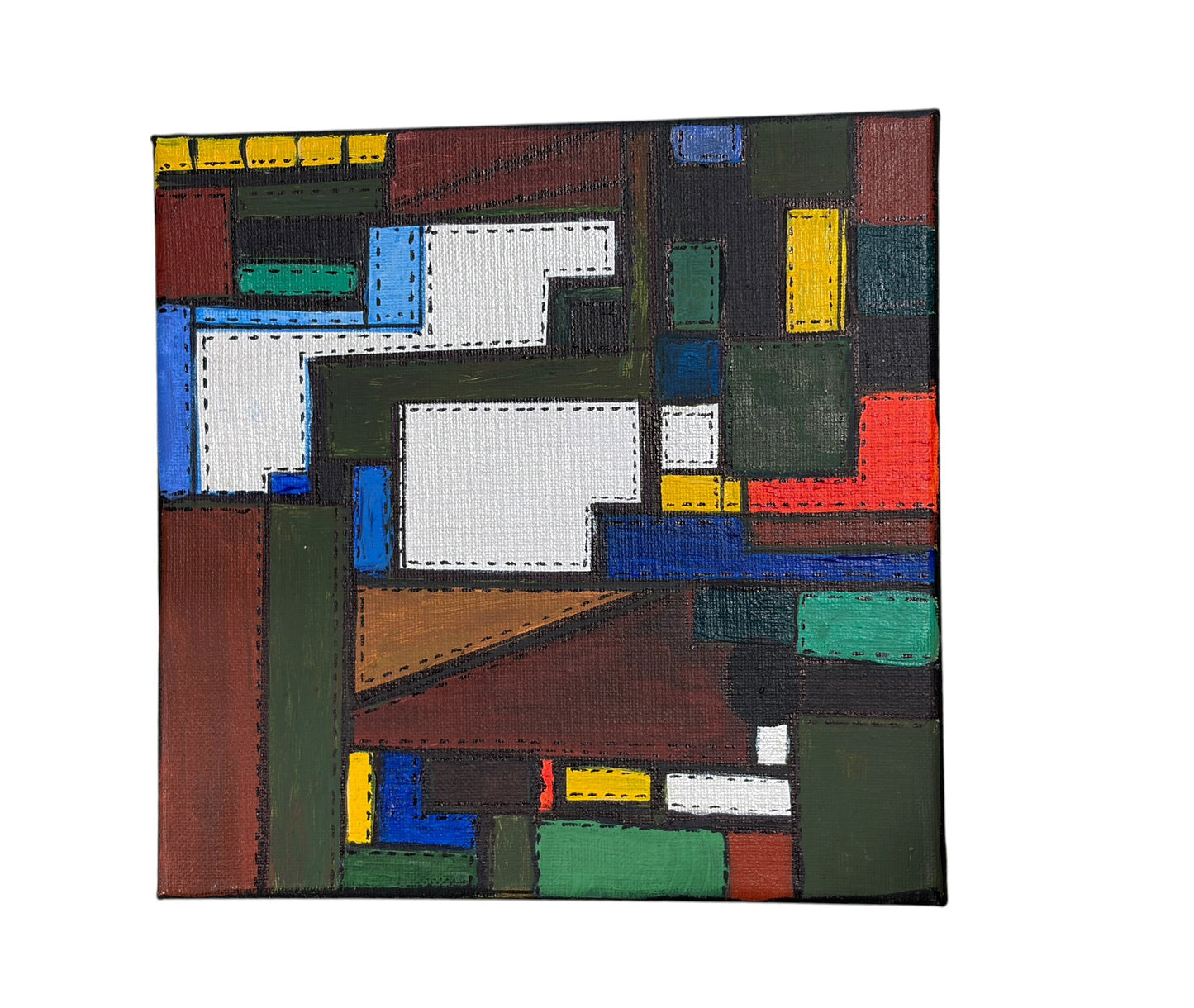 #112 Abstract Mixed Media Acrylic set of four panels Titled Bojagi  By YJR
