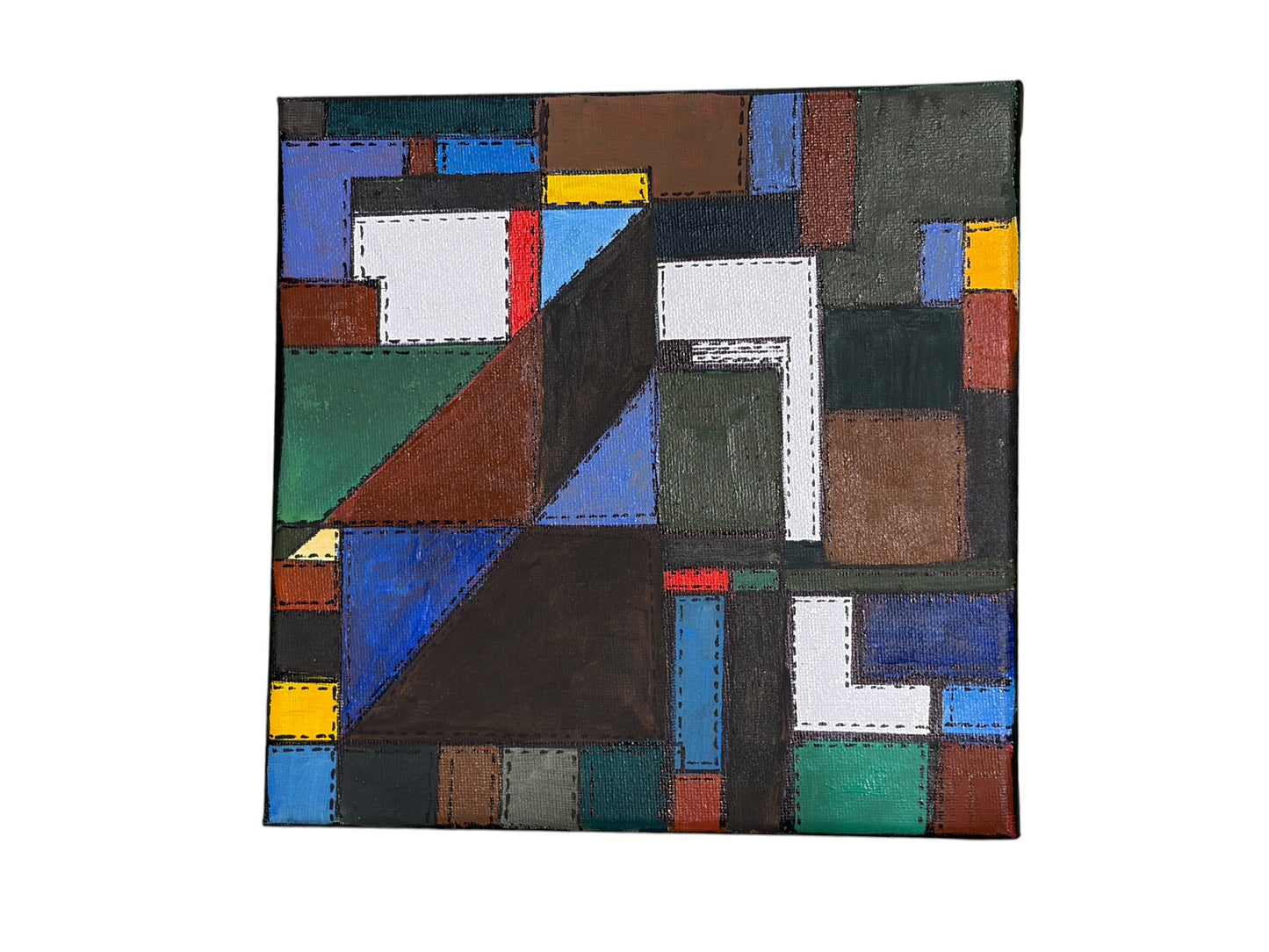 #112 Abstract Mixed Media Acrylic set of four panels Titled Bojagi  By YJR