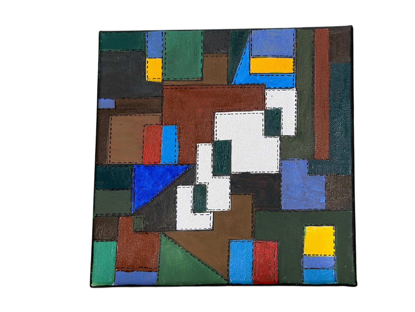 #112 Abstract Mixed Media Acrylic set of four panels Titled Bojagi  By YJR