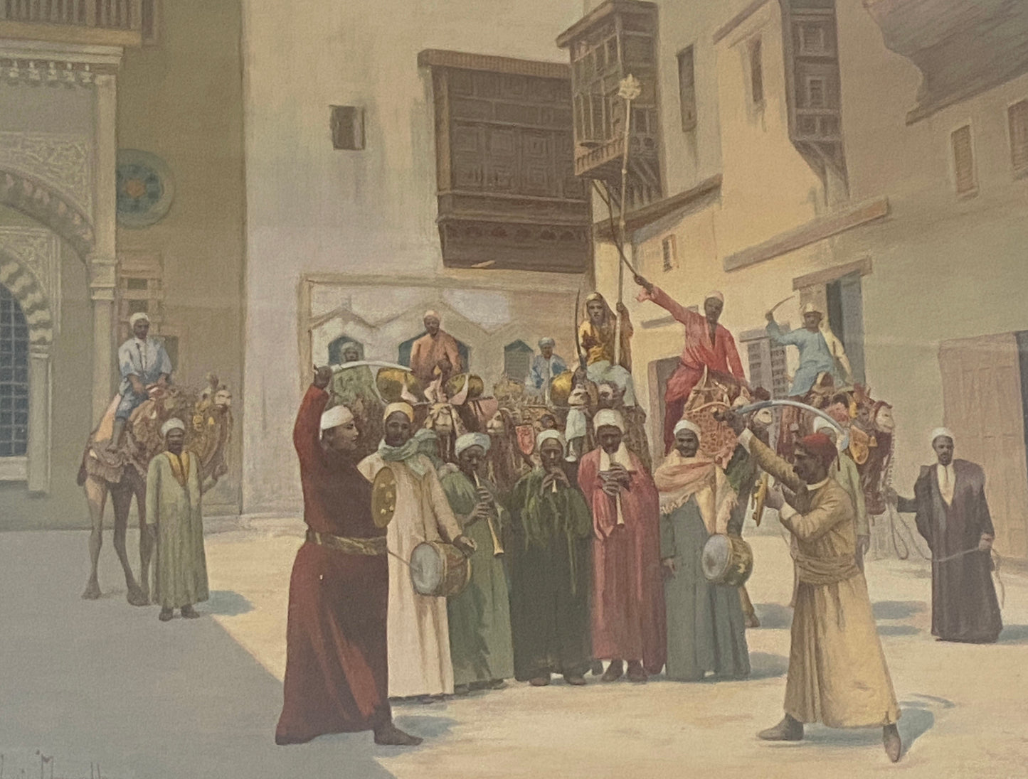 #103 Meynelle Louis Orientalist painting Print Picture Framed