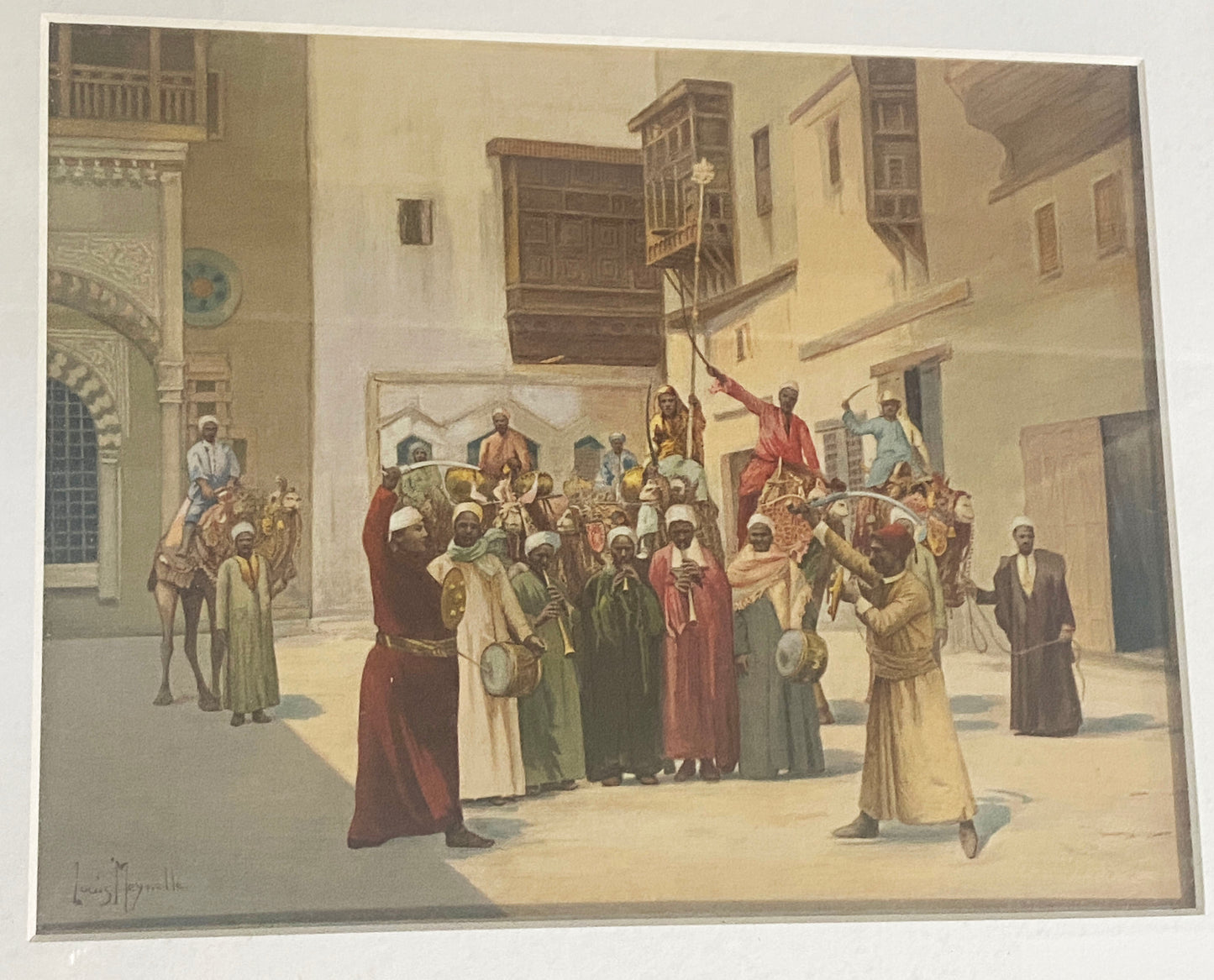 #103 Meynelle Louis Orientalist painting Print Picture Framed