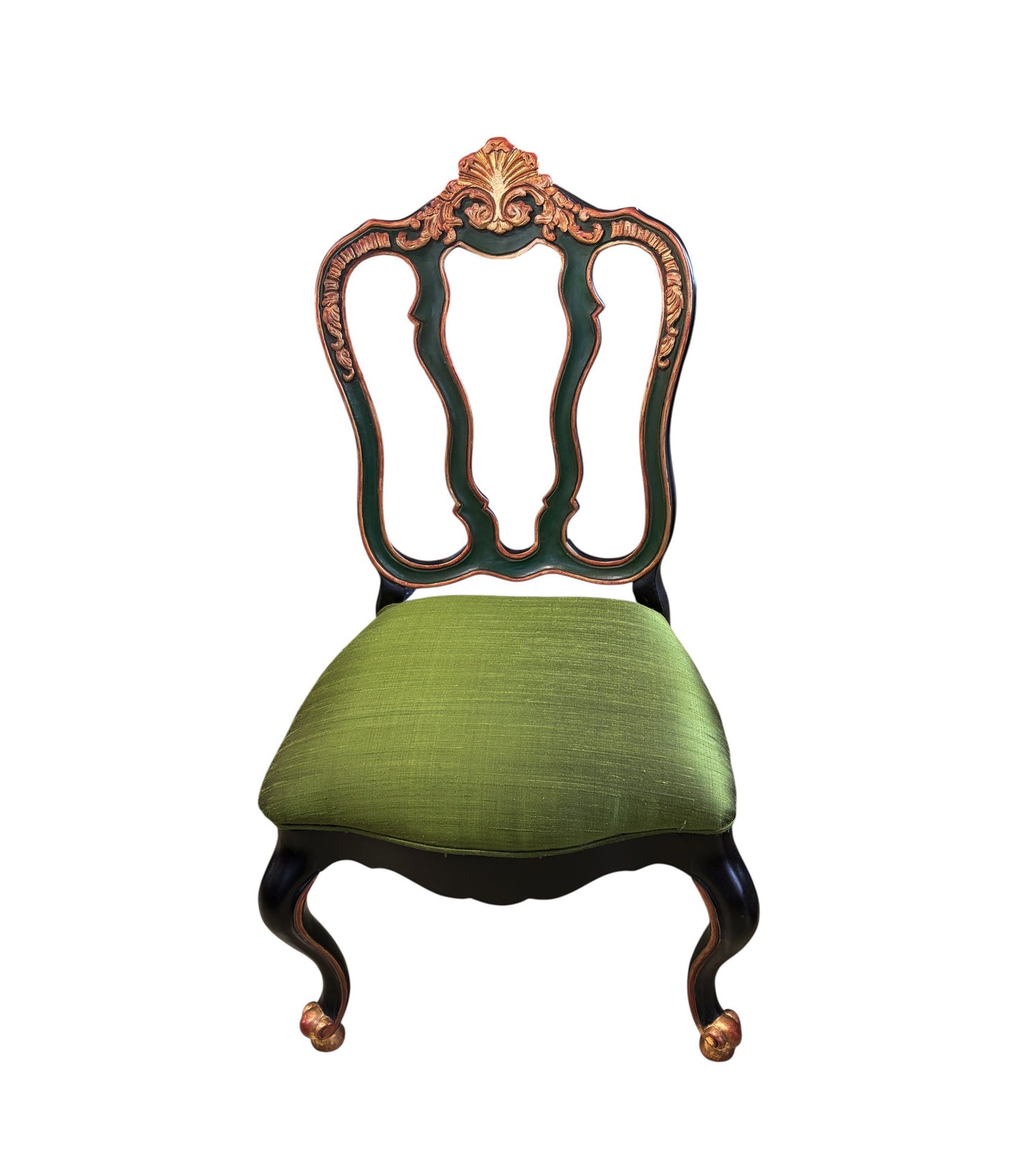 #219 Vintage Elegant Venetian Side Chair With Thai Silk