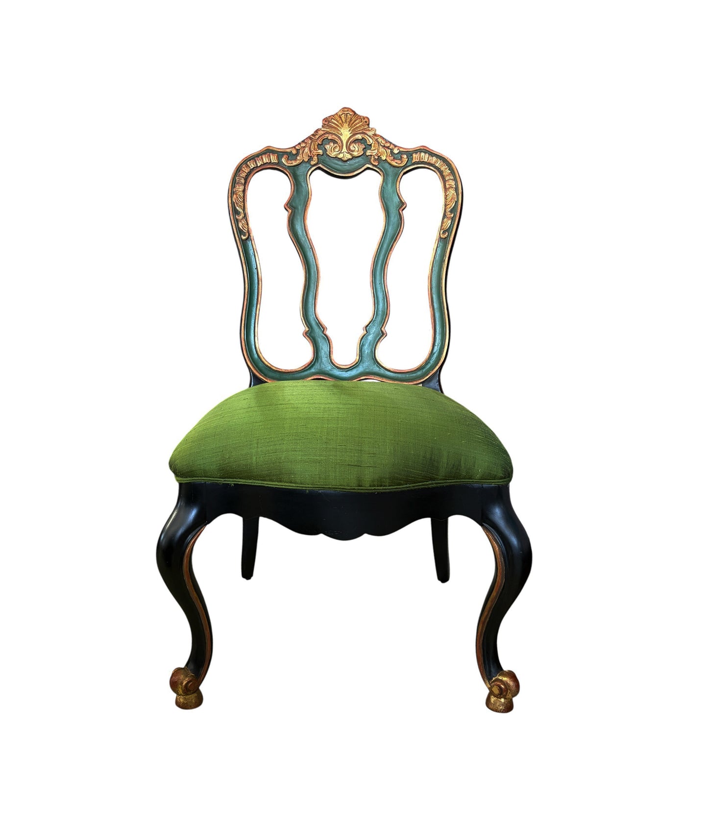 #219 Vintage Elegant Venetian Side Chair With Thai Silk