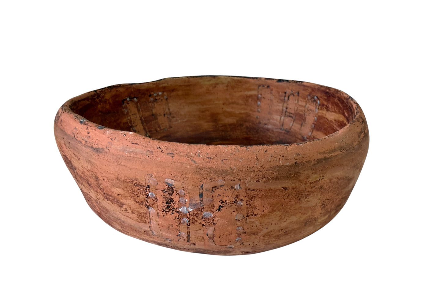 #B Vintage Amazonian Wauja  Indigenous  Redware Ceramic Bowl Brazil