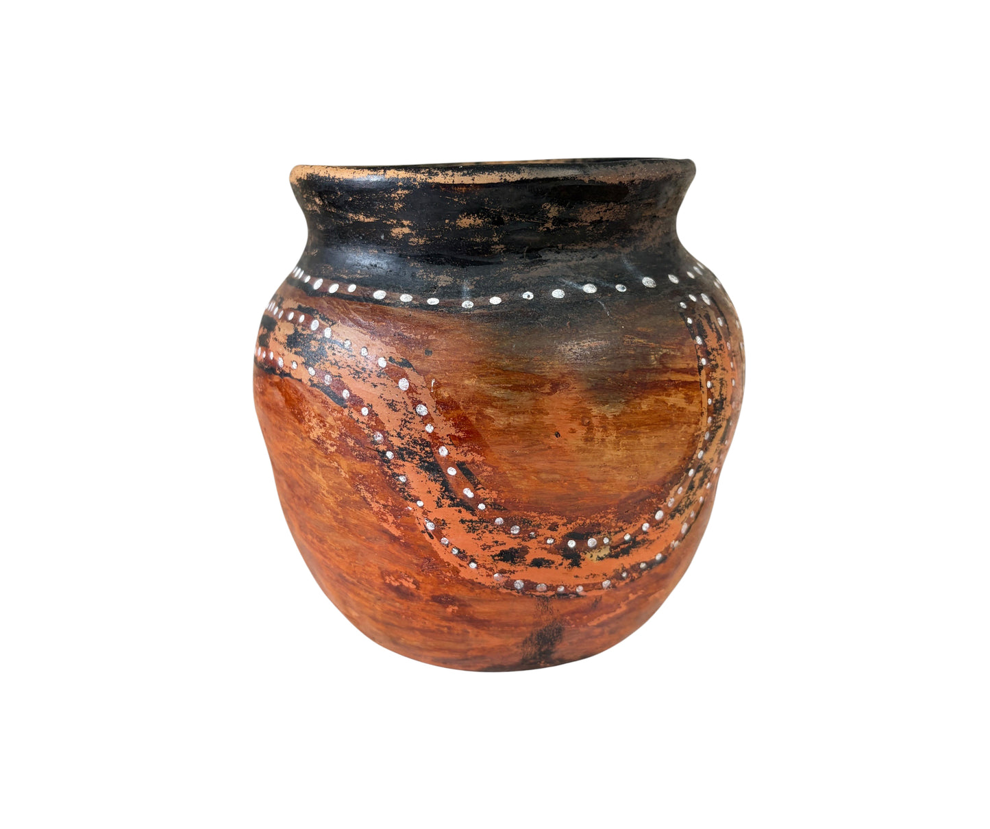 #C Vintage Amazonian Asurini  Indigenous  Redware Ceramic Jar  Brazil