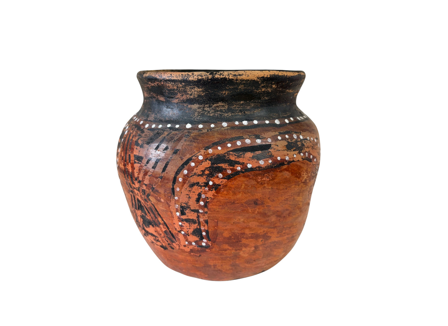 #C Vintage Amazonian Asurini  Indigenous  Redware Ceramic Jar  Brazil