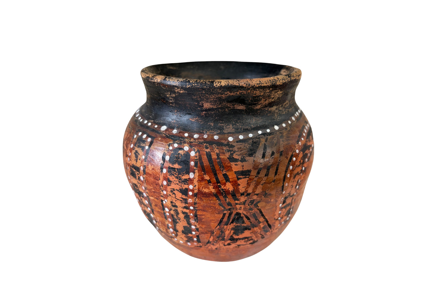 #C Vintage Amazonian Asurini  Indigenous  Redware Ceramic Jar  Brazil