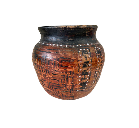 #C Vintage Amazonian Asurini  Indigenous  Redware Ceramic Jar  Brazil