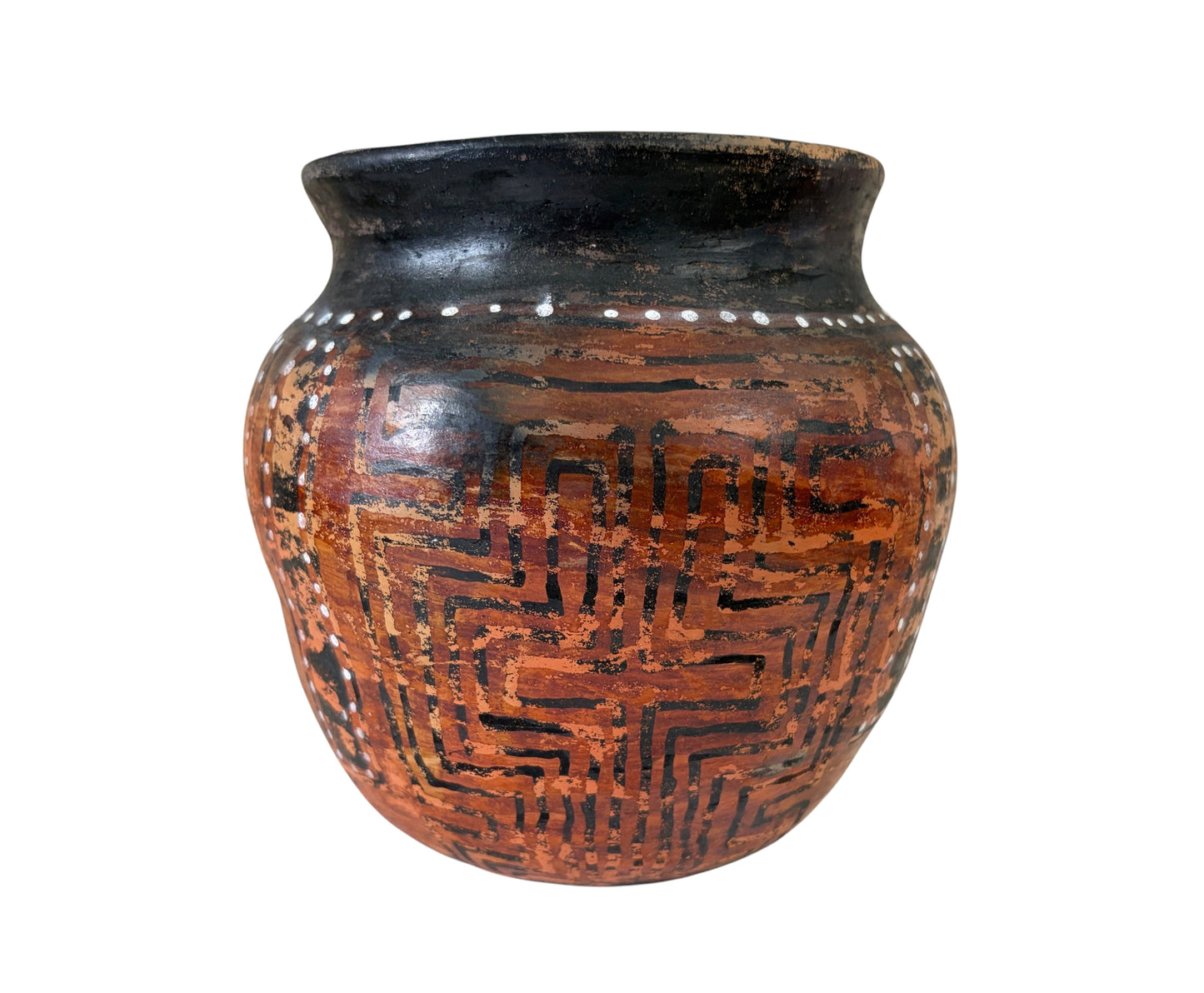 #C Vintage Amazonian Asurini  Indigenous  Redware Ceramic Jar  Brazil