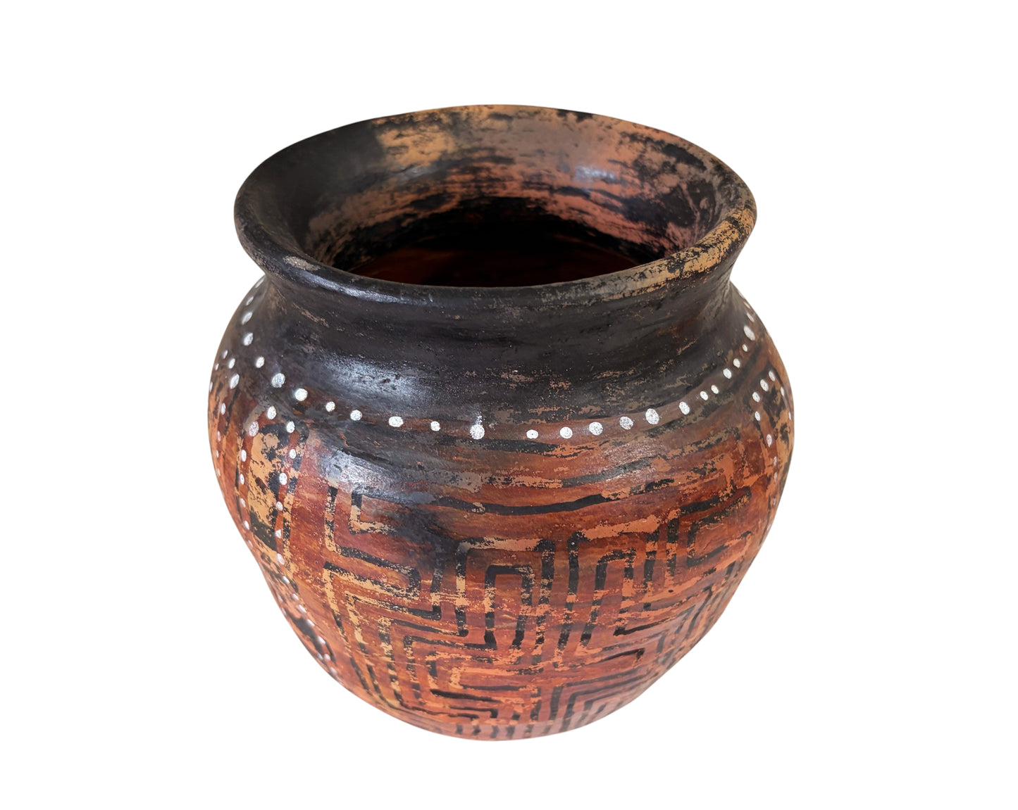 #C Vintage Amazonian Asurini  Indigenous  Redware Ceramic Jar  Brazil