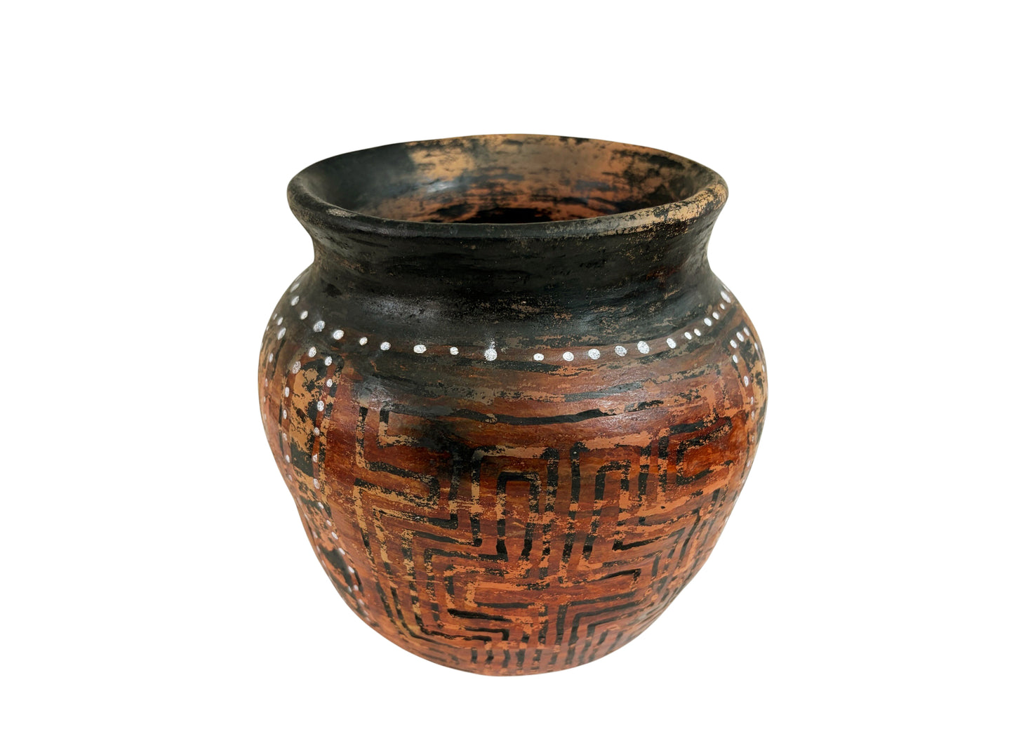 #C Vintage Amazonian Asurini  Indigenous  Redware Ceramic Jar  Brazil
